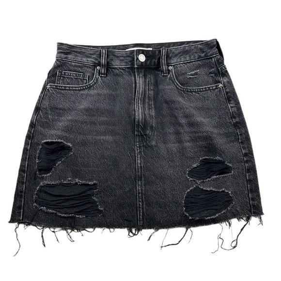 Pacsun Black Ultra High Waisted Denim Skirt Size 27 - Picture 2 of 5